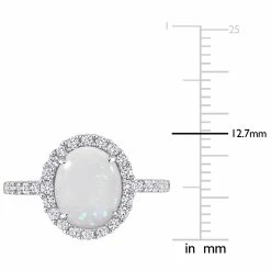 Budget 😉 Mimi & Max 2 1/4 CT TGW Halo Oval Opal and Created White Sapphire Ring in 10K White Gold for 👩 women 💯 -Mimi & Max Shop 508cbc8294a54d94ba9ac18eb174e357 e242dedc bb34 4fab b2ee cc743eb0f61a 1080x