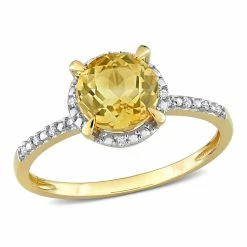 Best reviews of ❤️ Mimi & Max 1 1/4 CT TGW Halo Diamond and Citrine Engagement Ring in 10k Yellow Gold for 👩 women ❤️