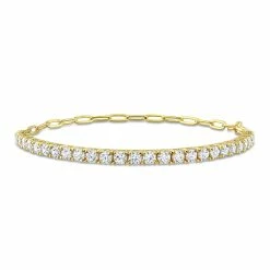 Best deal 😍 Mimi & Max 3 1/2 CT TGW Cubic Zirconia Tennis Bracelet in Yellow Plated Sterling Silver for 👩 women 🧨