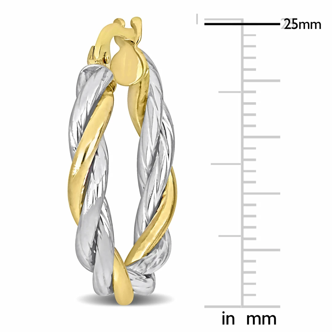 Cheapest ๐งจ Mimi & Max 25 MM Twisted Hoop Earrings in 2-Tone Yellow and White 10K Gold for ๐ฉ women ๐ 4 Cheapest ๐งจ Mimi & Max 25 MM Twisted Hoop Earrings in 2-Tone Yellow and White 10K Gold for ๐ฉ women ๐ - Image 2