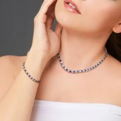 Top 10 🥰 Mimi & Max 47 1/4 CT TGW Created Blue and White Sapphire Tennis Bracelet and Necklace Set in Sterling Silver for 👩 women ⌛ -Mimi & Max Shop 5a5ba4d4b9324d48858bf07033d50e68 1080x