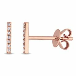New 🥰 Mimi & Max Diamond Bar Earring in 14K Rose Gold for 👩 women 🎁