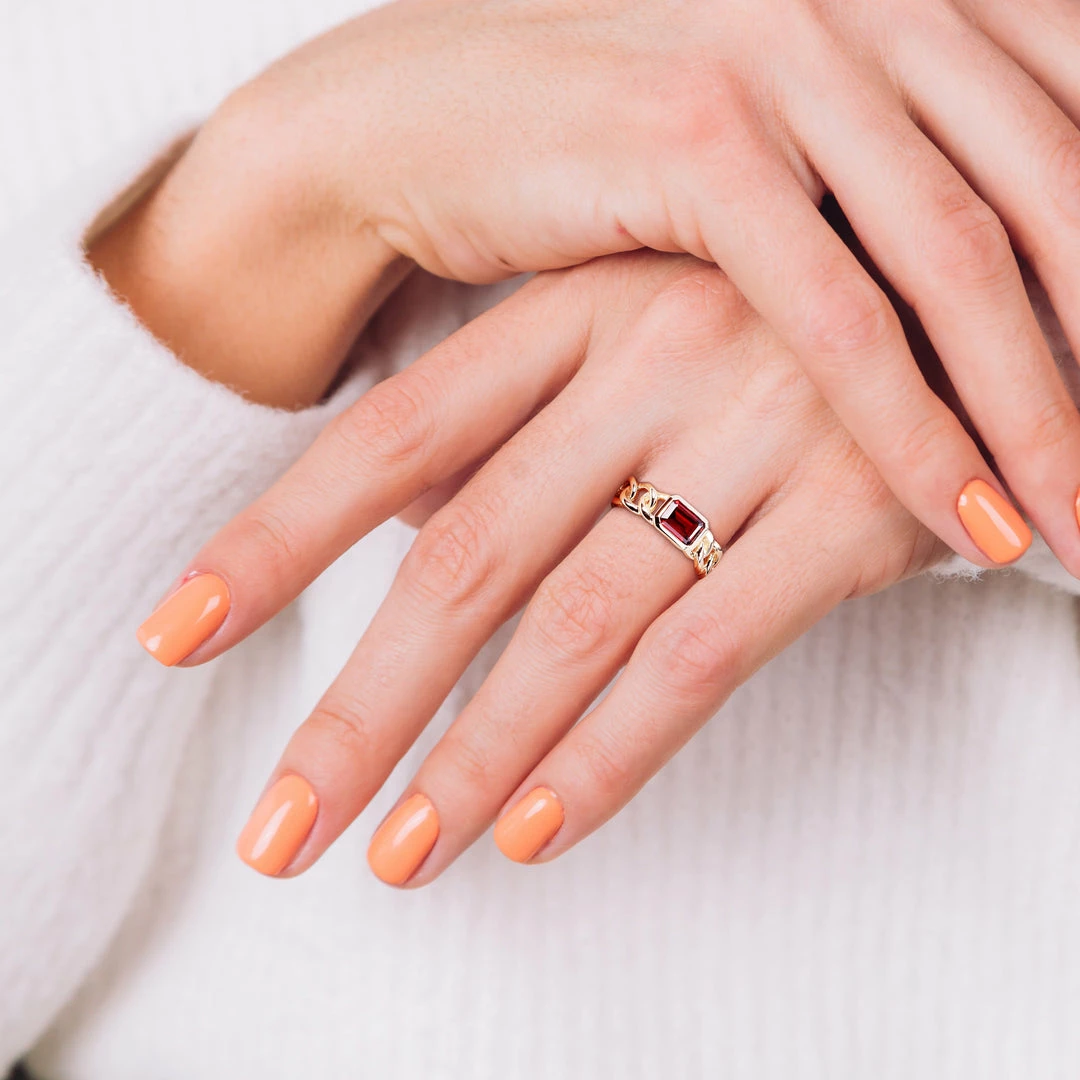 Buy โ Mimi & Max 1 1/4 CT TGW Octagon Garnet Link Ring in 10k Yellow Gold for ๐ฉ women ๐งจ 6 Buy โ Mimi & Max 1 1/4 CT TGW Octagon Garnet Link Ring in 10k Yellow Gold for ๐ฉ women ๐งจ - Image 4