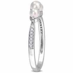 Cheap 💯 Mimi & Max Cultured Freshwater Pearl and Diamond Accent 3-Stone Ring in 14k White Gold for 👩 women 🎉 -Mimi & Max Shop 608f0713c6dc42f3bd33ca5f191d4649 1080x