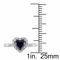 Outlet ⌛ Mimi & Max 1/10 CT TW Halo Diamond and 7/8 CT TGW Heart Shaped Created Blue Sapphire Ring in 10K White Gold for 👩 women 🤩 -Mimi & Max Shop 6268731b7dc349ad903064ba54dabdb2 9272975f 3daa 49a0 8371 10b6e1c9d36f 1080x
