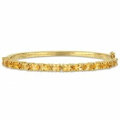Budget 🎉 Mimi & Max 6 3/4 CT TGW Oval-Cut Citrine Bangle In Yellow Plated Sterling Silver for 👩 women 🤩