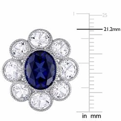 Deals ⭐ Mimi & Max 8 3/5 CT TGW Created Blue and Created White Sapphire Floral Ring in 10K White Gold for 👩 women 🎉 -Mimi & Max Shop 671393889b554cc396e66b60fd60c0de 1080x