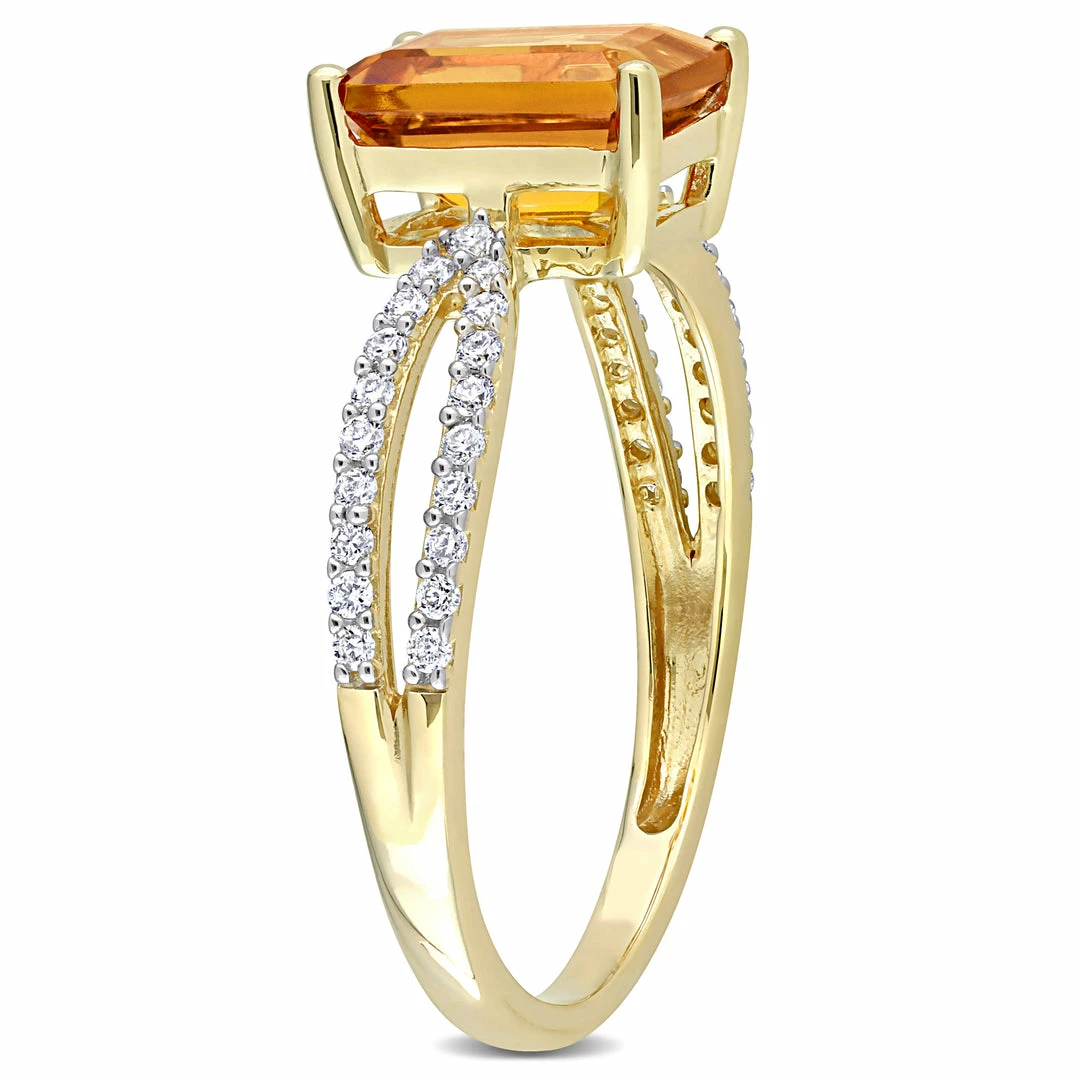 Best deal ✔️ Mimi & Max 1 1/2 CT TGW Octagon Madeira Citrine and 1/5 CT TW Diamond Ring in 14k Yellow Gold for 👩 women 🔔 4 Best deal ✔️ Mimi & Max 1 1/2 CT TGW Octagon Madeira Citrine and 1/5 CT TW Diamond Ring in 14k Yellow Gold for 👩 women 🔔 - Image 2