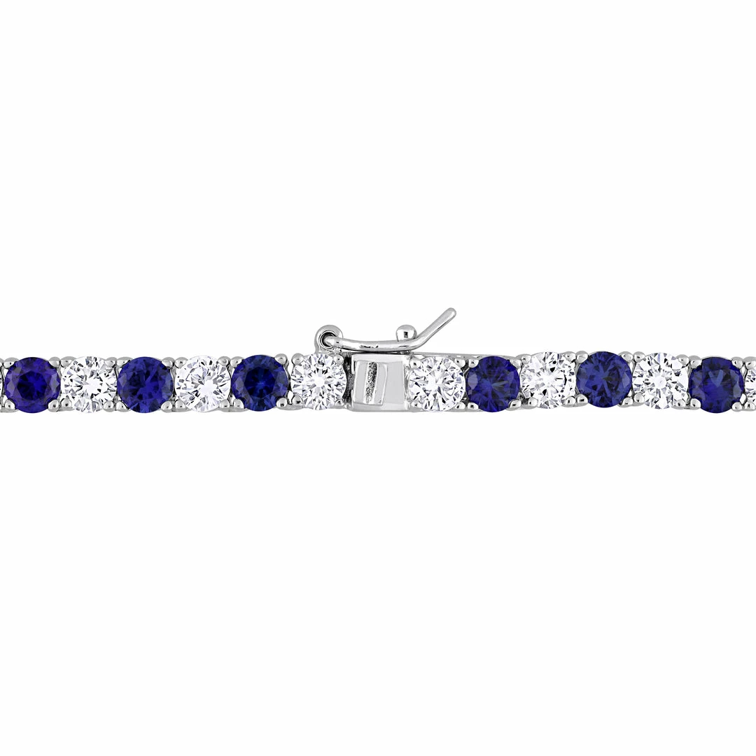 Deals 🌟 Mimi & Max 33 CT TGW Created Blue and Created White Sapphire Tennis Necklace in Sterling Silver for 👩 women 🛒 4 Deals 🌟 Mimi & Max 33 CT TGW Created Blue and Created White Sapphire Tennis Necklace in Sterling Silver for 👩 women 🛒 - Image 2