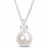 Brand new 🤩 Mimi & Max 8.5-9 MM White Freshwater Cultured Pearl and 5/8 CT TGW Created White Sapphire Solitaire Pendant with Chain in Sterling Silver for 👩 women 👏 -Mimi & Max Shop 6f642a791e5b4fbeb6c08e5c5bfafacf 1080x