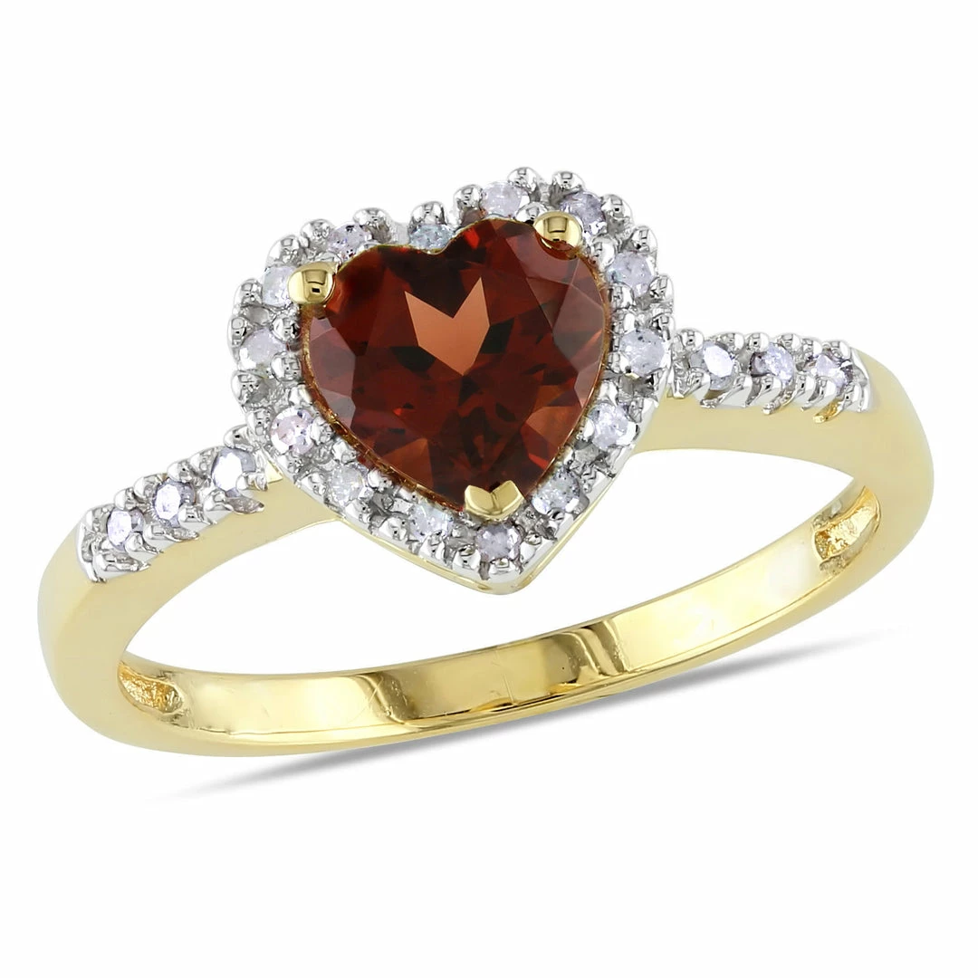 Coupon 💯 Mimi & Max Halo Heart Shaped Garnet Ring with 1/10 CT TW Diamonds in 10k Yellow Gold for 👩 women 🎉 3 Coupon 💯 Mimi & Max Halo Heart Shaped Garnet Ring with 1/10 CT TW Diamonds in 10k Yellow Gold for 👩 women 🎉