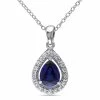Buy ❤️ Mimi & Max 2 1/5 CT TGW Created Blue and Created White Sapphire Teardrop Halo Pendant with Chain in Sterling Silver for 👩 women 💯 -Mimi & Max Shop 73ee7271c7f24d3a97ac5bdabb52c328 1080x