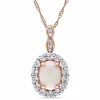 Hot Sale ✔️ Mimi & Max 1 1/2 CT TGW Oval Shape Opal, White Topaz and Diamond Accent Vintage Pendant With Chain in 14K Rose Gold for 👩 women 😉 -Mimi & Max Shop 752ea3e4f669469aab765c2bd04073dc e884225a 7970 484c b8b0 4496026a8b1b 1080x