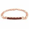 New 🌟 Mimi & Max 4 CT TGW Garnet Birthstone Link Bracelet in Rose Plated Sterling Silver for 👩 women 🌟