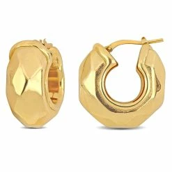 Buy ๐ Mimi & Max 23 MM Wide Diamond Cut Huggie Earrings in Yellow Plated Sterling Silver for ๐ฉ women ๐