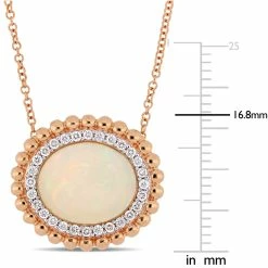 Hot Sale ✨ Mimi & Max 5 CT TGW Oval-Cut Ethiopian Blue-Hued Opal and 1/4 CT TW Diamond Necklace in 14K Rose Gold for 👩 women 🌟 -Mimi & Max Shop 7f79d2c15be84530b28e55e5a74e2243 3fe45a35 32de 41da 9bde fe9c02789c4d 1080x