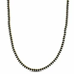 Deals 🔥 Mimi & Max 50 1/2 CT TGW Created Black Spinel Tennis Necklace in Yellow Plated Sterling Silver for 👩 women 🎉