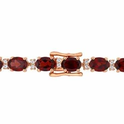 Top 10 🧨 Mimi & Max 19 5/8 CT TGW Garnet and White Sapphire Tennis Bracelet in Rose Plated Sterling Silver for 👩 women 🧨 -Mimi & Max Shop 8363fef1c4834e45ab7de88b2e0f5665 1080x