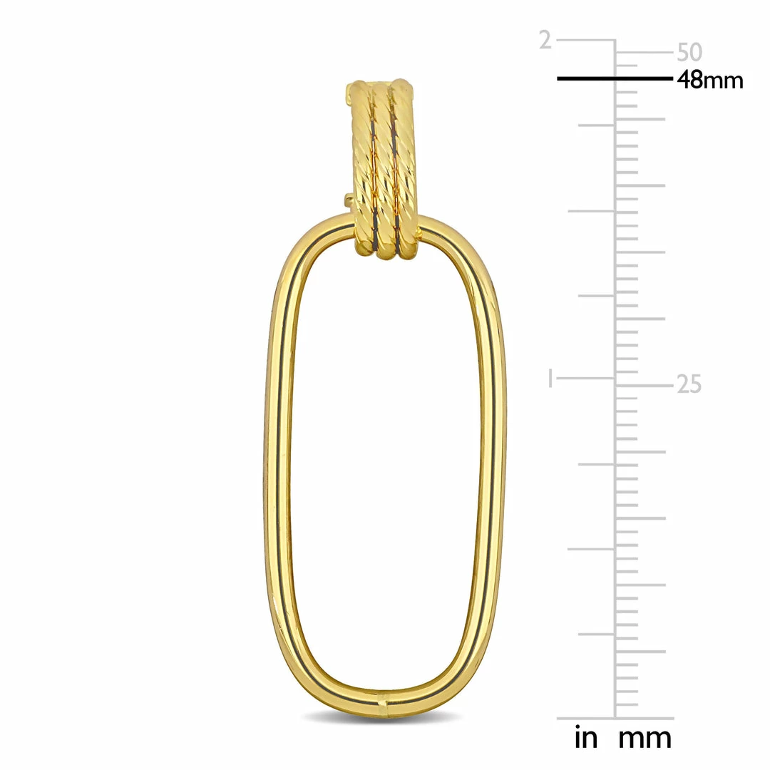 Flash Sale ⌛ Mimi & Max Open Huggie Hoop with Open Rectangular Drop Earrings in 10K Yellow Gold for 👩 women 🔔 4 Flash Sale ⌛ Mimi & Max Open Huggie Hoop with Open Rectangular Drop Earrings in 10K Yellow Gold for 👩 women 🔔 - Image 2