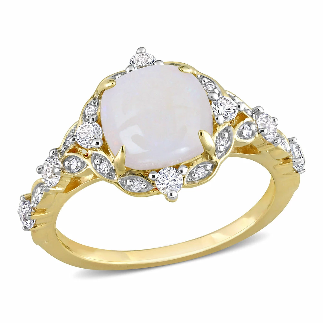 Cheap โ Mimi & Max 1 4/5 CT TGW Cushion Cut Opal and Diamond Accent Halo Vintage Design Ring in 10K Yellow Gold for ๐ฉ women ๐ 3 Cheap โ Mimi & Max 1 4/5 CT TGW Cushion Cut Opal and Diamond Accent Halo Vintage Design Ring in 10K Yellow Gold for ๐ฉ women ๐