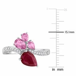 New 👍 Mimi & Max 2 1/5 CT TGW Pear Cut Ruby and Pink Sapphire and 1/10 CT TW Diamond Ring in 14K White Gold for 👩 women 🥰 -Mimi & Max Shop 8b3eaaa78f8e454e988c75aeea514b01 fc86aade 9cc8 48ad b4aa bde137399e48 1080x