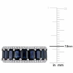 Cheapest ⭐ Mimi & Max 3 1/7 CT TGW Sapphire and 1/3 CT TW Diamond Semi Eternity Ring in 14K White Gold for 👩 women 🤩 -Mimi & Max Shop 9015062e69a549e88836190d88684400 1080x