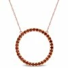 Hot Sale 🧨 Mimi & Max 1 3/8 CT TGW Garnet Open Circle Pendant with Chain in 10k Rose Gold for 👩 women 👏