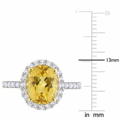 Hot Sale 🛒 Mimi & Max 4 CT TGW Oval Citrine and Created White Sapphire Halo Ring in 10k Yellow Gold for 👩 women 🧨 -Mimi & Max Shop 9491c02e98e44591955dd27d247ac022 1080x