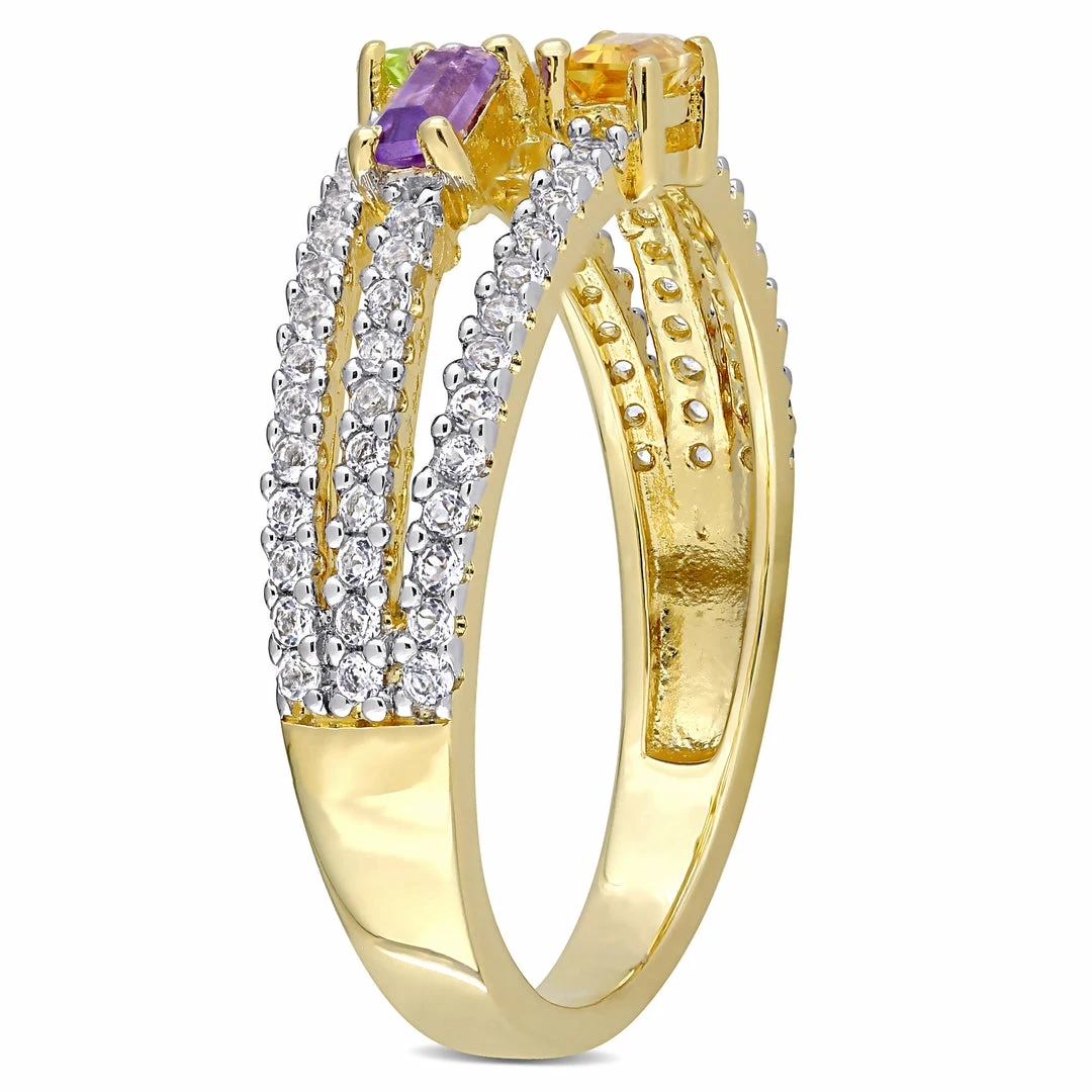 Top 10 โญ Mimi & Max 5/8 CT TGW Citrine Peridot Amethyst and White Topaz Spilt Shank Ring in Yellow Plated Sterling Silver for ๐ฉ women ๐ 4 Top 10 โญ Mimi & Max 5/8 CT TGW Citrine Peridot Amethyst and White Topaz Spilt Shank Ring in Yellow Plated Sterling Silver for ๐ฉ women ๐ - Image 2