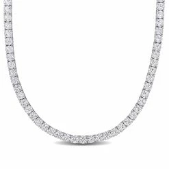 Best reviews of ❤️ Mimi & Max 33 CT TGW Created White Sapphire Tennis Necklace in Sterling Silver for 👩 women 🔔