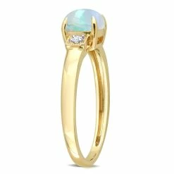 Top 10 ⭐ Mimi & Max 1 1/5 CT TGW Cushion Shape Blue Ethiopian Opal and Diamond Accent Ring in 10K Yellow Gold for 👩 women 🎁 -Mimi & Max Shop 9c87136093e4431eafd871eab813ece1 1080x