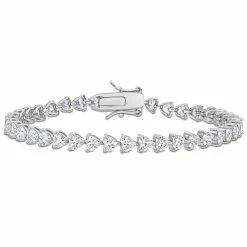 Coupon 🤩 Mimi & Max 10 CT TGW Created White Sapphire Tennis Bracelet in Sterling Silver for 👩 women ✨