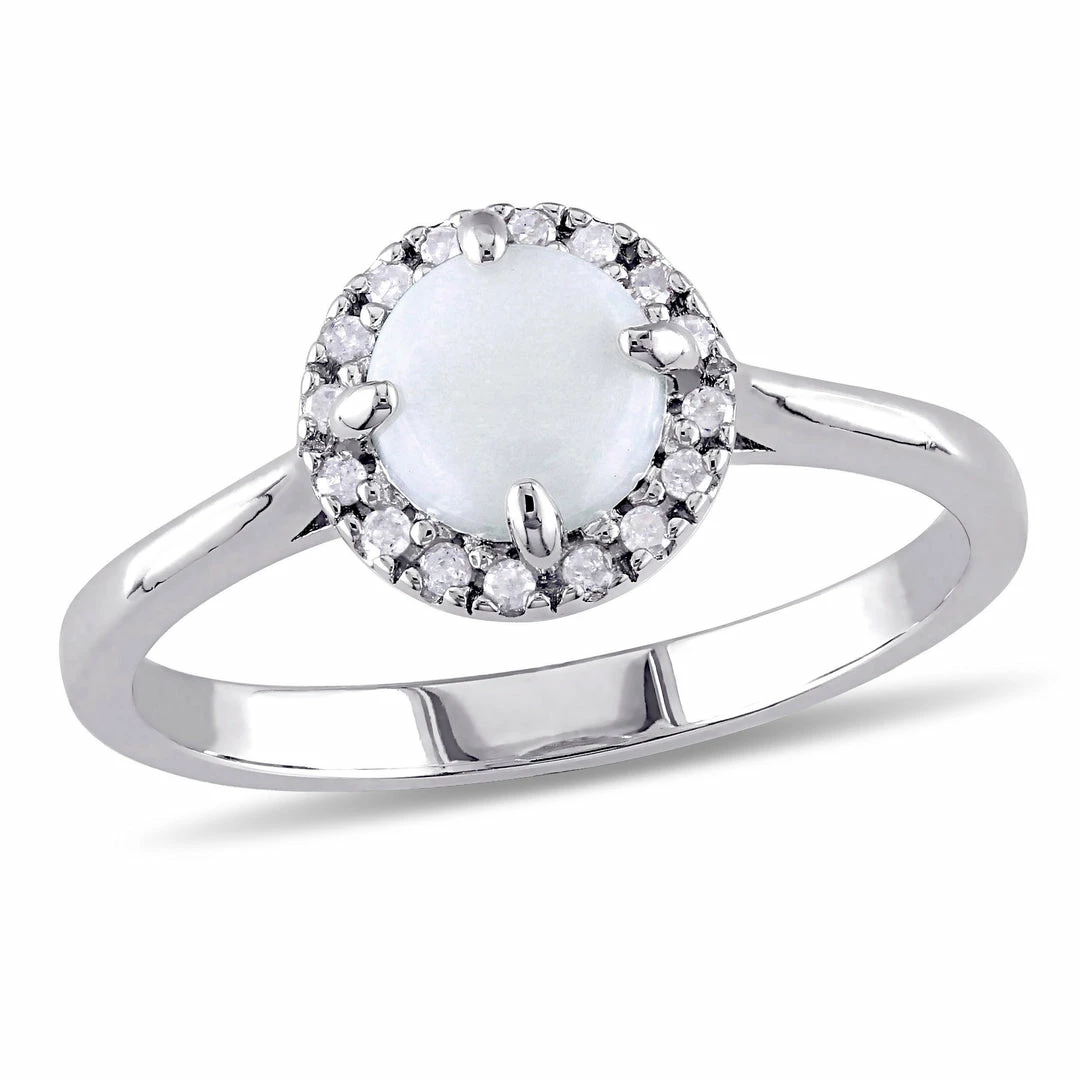 Cheapest ๐ Mimi & Max 1/10 CT TW Diamond and Opal Halo Ring in Sterling Silver for ๐ฉ women ๐ 3 Cheapest ๐ Mimi & Max 1/10 CT TW Diamond and Opal Halo Ring in Sterling Silver for ๐ฉ women ๐