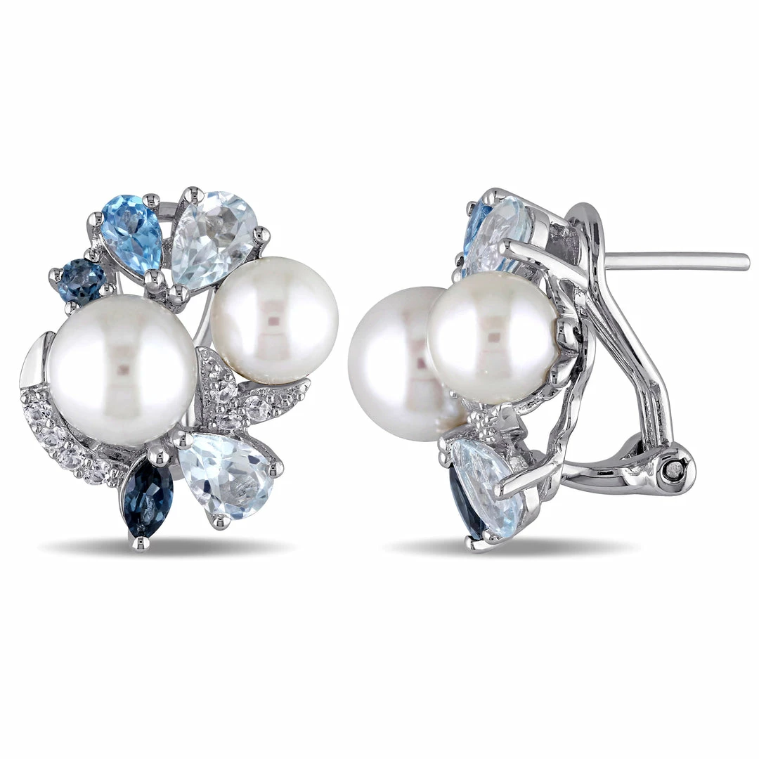 Cheap ๐คฉ Mimi & Max 3 1/2 CT TGW Created White Sapphire, Multicolor BlueTopaz and White Cultured Freshwater Pearl Cluster Earrings in Sterling Silver for ๐ฉ women ๐ฅฐ 3 Cheap ๐คฉ Mimi & Max 3 1/2 CT TGW Created White Sapphire, Multicolor BlueTopaz and White Cultured Freshwater Pearl Cluster Earrings in Sterling Silver for ๐ฉ women ๐ฅฐ