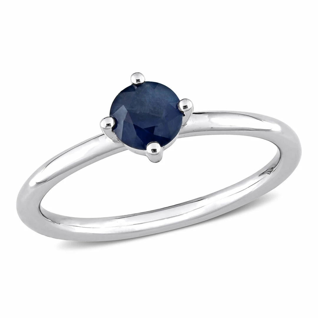 Outlet ๐ Mimi & Max 5/8 CT TGW Round Sapphire Stackable Ring in 10k White Gold for ๐ฉ women โ 3 Outlet ๐ Mimi & Max 5/8 CT TGW Round Sapphire Stackable Ring in 10k White Gold for ๐ฉ women โ