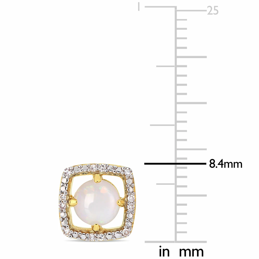 Hot Sale โญ Mimi & Max Opal and Diamond Accent Floating Square Halo Stud Earrings in 10K Yellow Gold for ๐ฉ women โจ 4 Hot Sale โญ Mimi & Max Opal and Diamond Accent Floating Square Halo Stud Earrings in 10K Yellow Gold for ๐ฉ women โจ - Image 2