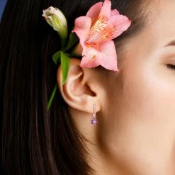 Promo 🎉 Mimi & Max 1 1/4 CT TGW Amethyst nd White Topaz and 1/8 CT TDW Diamond Floral Huggie Earrings in 10k Rose Gold for 👩 women ⭐ -Mimi & Max Shop b05fd14117de44dabf3c2ed3b23be71c 02405554 bb73 4693 8521 a98680085ecd 1080x