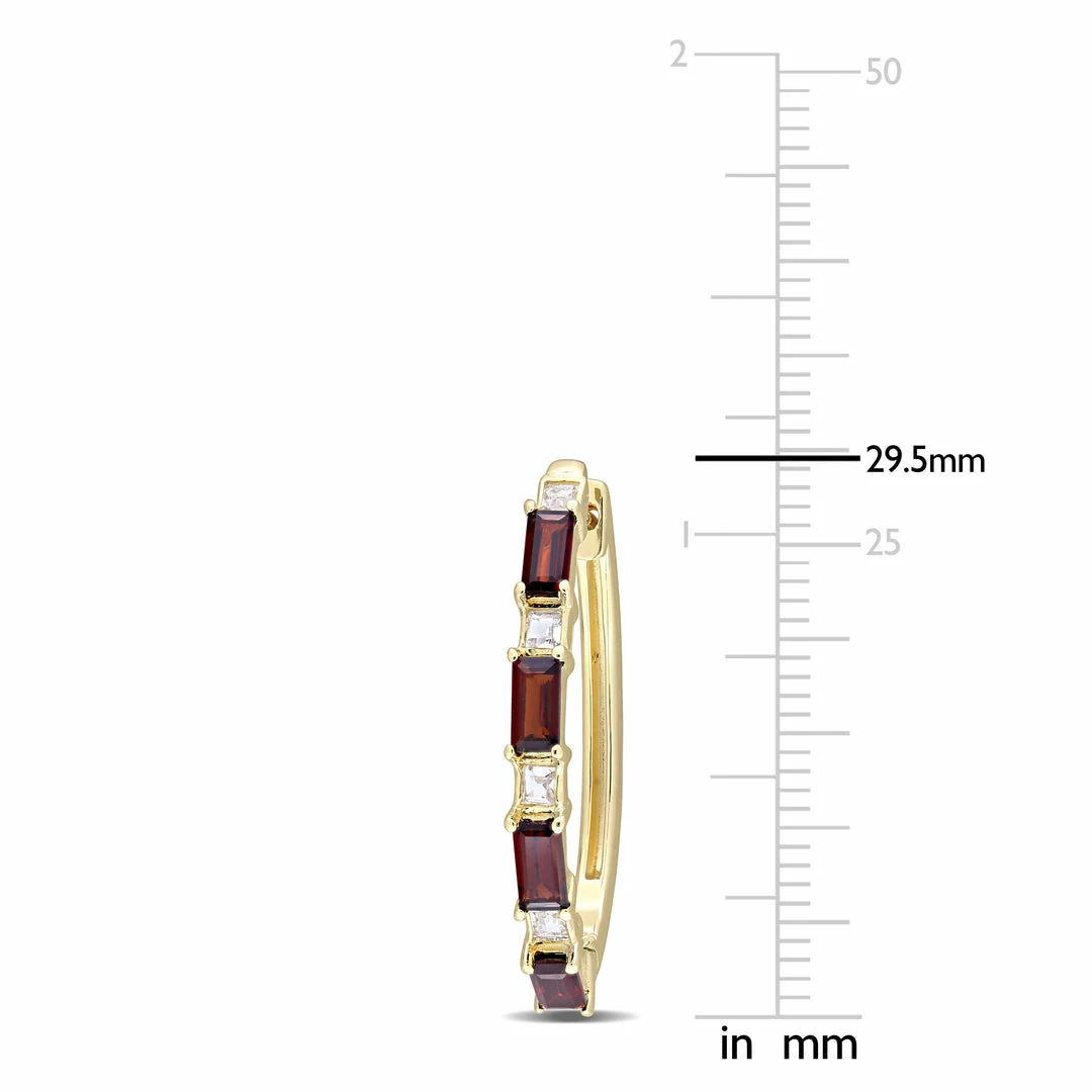 Cheap ๐ Mimi & Max 3 CT TGW Baguette Garnet & White Topaz Hoop Earring in Yellow Plated Sterling Silver for ๐ฉ women ๐ฅฐ 5 Cheap ๐ Mimi & Max 3 CT TGW Baguette Garnet & White Topaz Hoop Earring in Yellow Plated Sterling Silver for ๐ฉ women ๐ฅฐ - Image 3