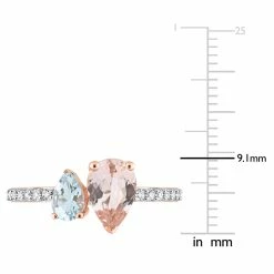 Top 10 🌟 Mimi & Max 2 CT TGW Pear Shape Morganite, Aquamarine and White Topaz Ring in 10K Rose Gold for 👩 women 👏 -Mimi & Max Shop b2d132faacbb4ab3b0003ca7739c231d 82340ec8 c8c2 4b88 ade1 84ca5583702d 1080x