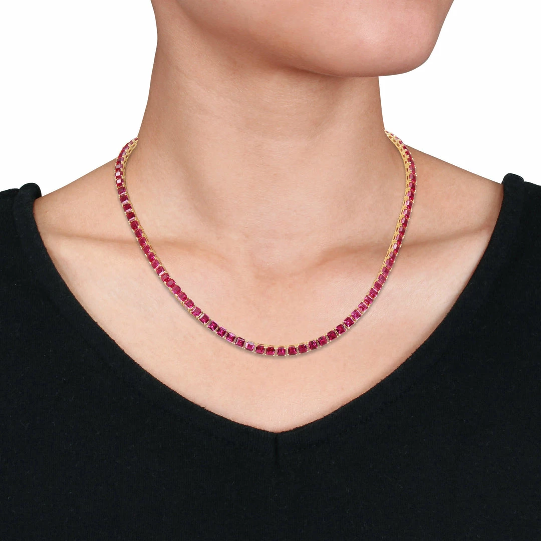 Best Sale โจ Mimi & Max 48 1/2 CT TGW Created Ruby Tennis Necklace in Yellow Gold Plated Sterling Silver for ๐ฉ women ๐ 6 Best Sale โจ Mimi & Max 48 1/2 CT TGW Created Ruby Tennis Necklace in Yellow Gold Plated Sterling Silver for ๐ฉ women ๐ - Image 4