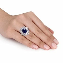 Deals ⭐ Mimi & Max 8 3/5 CT TGW Created Blue and Created White Sapphire Floral Ring in 10K White Gold for 👩 women 🎉 -Mimi & Max Shop b8cde0ccbee94666ba65a1fc24f63fd9 1080x