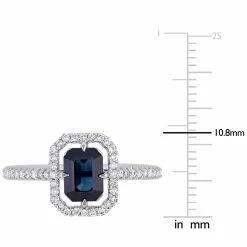 Flash Sale ✔️ Mimi & Max 1 1/6 CT TGW Sapphire and 1/4 CT TW Diamond Halo Ring in 14K White Gold for 👩 women 🧨 -Mimi & Max Shop bb260d1073cf4defaa9dbc6d05b4bd1c 1080x