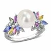 Brand new 🎉 Mimi & Max 9-9.5 MM Cultured Freshwater Pearl and 1 3/4 CT TGW Multi Sapphire (Light Blue, White, Yellow, Pink, Purple & Green) and 1/8 CT TW Diamond Flower Ring in 14k White Gold for 👩 women 🥰 -Mimi & Max Shop bdfb59ef021e4002b099c9d0f6aed63c 4dd85984 505f 4997 8d5e f2faac9b0cb8 1080x