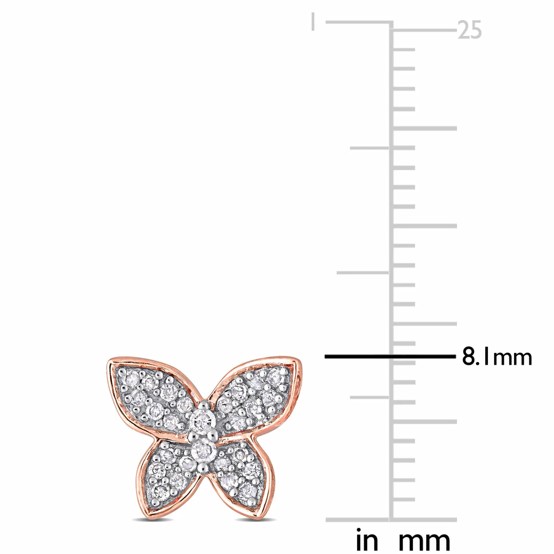 Cheap 👏 Mimi & Max 1/5 CT TW Diamond Butterfly Stud Earrings in 10K Rose Gold for 👩 women 🥰 4 Cheap 👏 Mimi & Max 1/5 CT TW Diamond Butterfly Stud Earrings in 10K Rose Gold for 👩 women 🥰 - Image 2