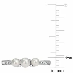 Cheap 💯 Mimi & Max Cultured Freshwater Pearl and Diamond Accent 3-Stone Ring in 14k White Gold for 👩 women 🎉 -Mimi & Max Shop c10e6b4aca604a0cba6562a6840306cf 1080x