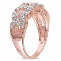 Hot Sale 👍 Mimi & Max 1/8 CT TW Diamond Braided Ring in Rose Plated Sterling Silver for 👩 women ⭐ -Mimi & Max Shop c2c294dfdd8f41898a4800771362233a acf0e0ce 615b 45e0 810a b1514657289a 1080x