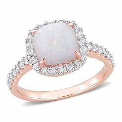 Promo 🎁 Mimi & Max 2 3/8 CT TGW Opal White Topaz Fashion Ring 10K Rose Gold for 👩 women 👍