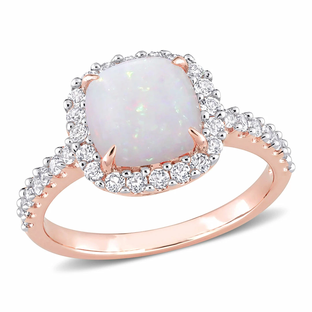 Promo 🎁 Mimi & Max 2 3/8 CT TGW Opal White Topaz Fashion Ring 10K Rose Gold for 👩 women 👍 3 Promo 🎁 Mimi & Max 2 3/8 CT TGW Opal White Topaz Fashion Ring 10K Rose Gold for 👩 women 👍