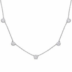 Cheapest 👍 Mimi & Max 2 1/4 CT DEW Created Moissanite Yard Necklace in Sterling Silver for 👩 women 👏