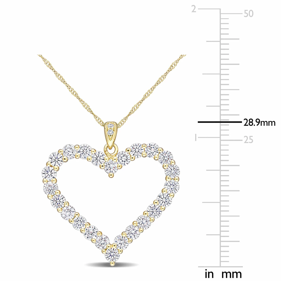 Deals ❤️ Mimi & Max 2 2/5 CT DEW Created Moissanite Heart Pendant with Chain in Yellow Plated Sterling Silver for 👩 women 👍 4 Deals ❤️ Mimi & Max 2 2/5 CT DEW Created Moissanite Heart Pendant with Chain in Yellow Plated Sterling Silver for 👩 women 👍 - Image 2